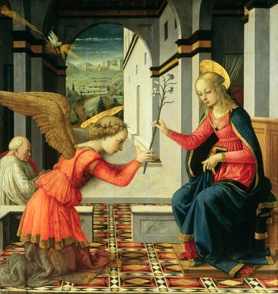 De Annunciatie (detail) door Fra Filippo Lippi